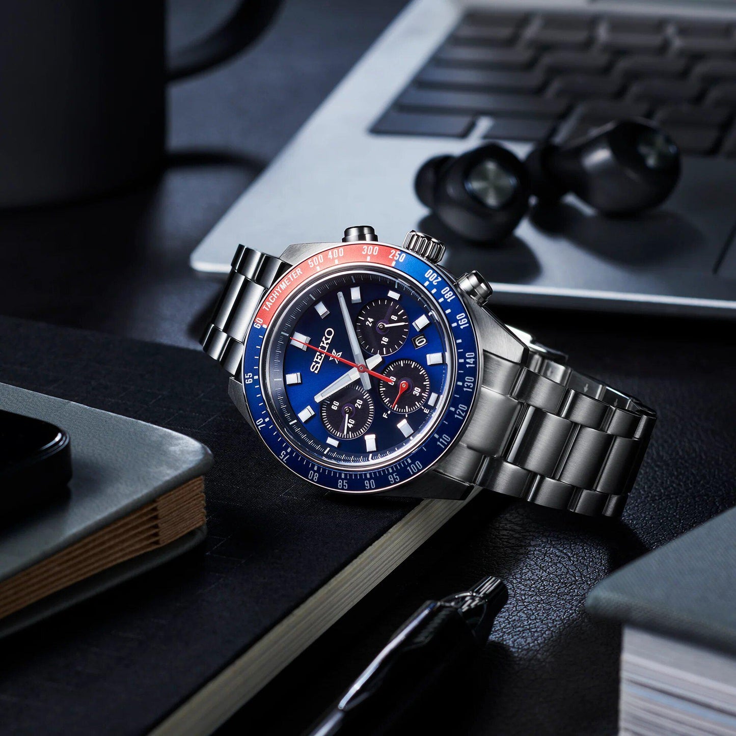 Seiko Prospex Speedtimer Solar Blue Dial Chronograph Men Watch SSC913