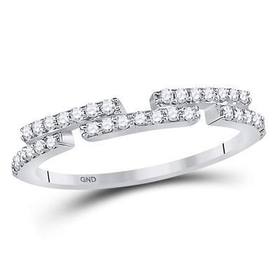 0.25ctw Diamond Open Band Womens Ring 14K White Gold Stackable
