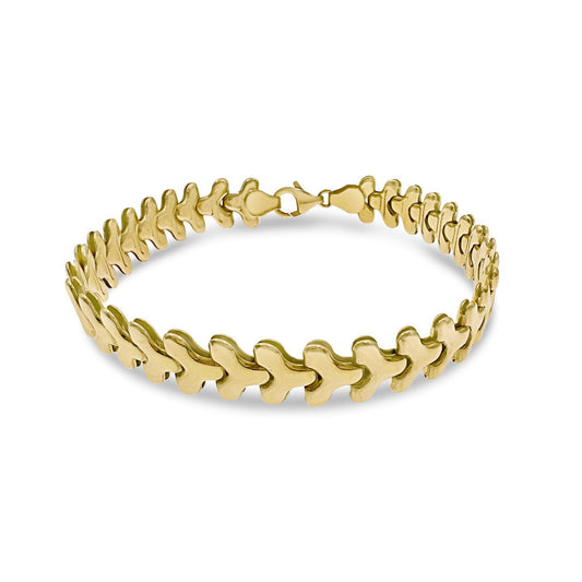 10k Yellow Gold V Link Bangle Bracelet Lobster Clasp