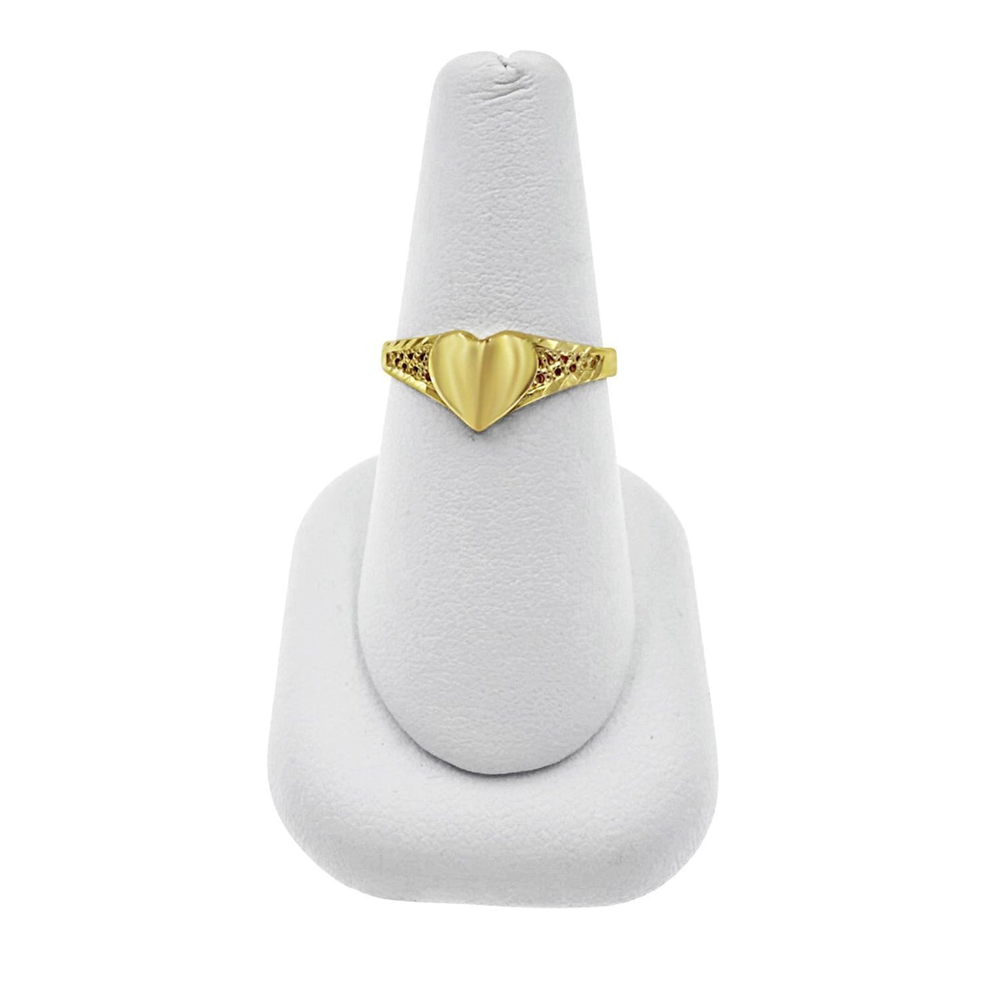 10k Yellow Gold Heart Ring Band Women
