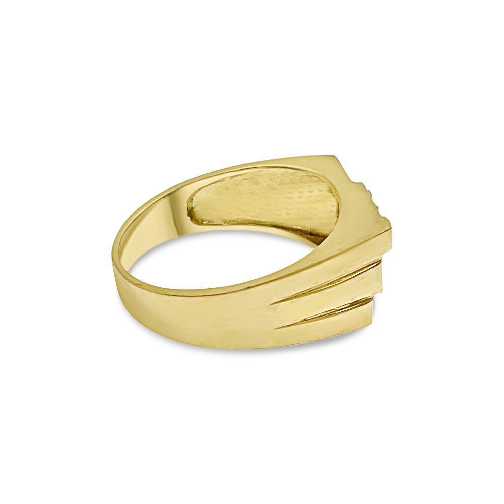 10k Yellow Gold Rectangular Mens Signet Pinky Ring Band