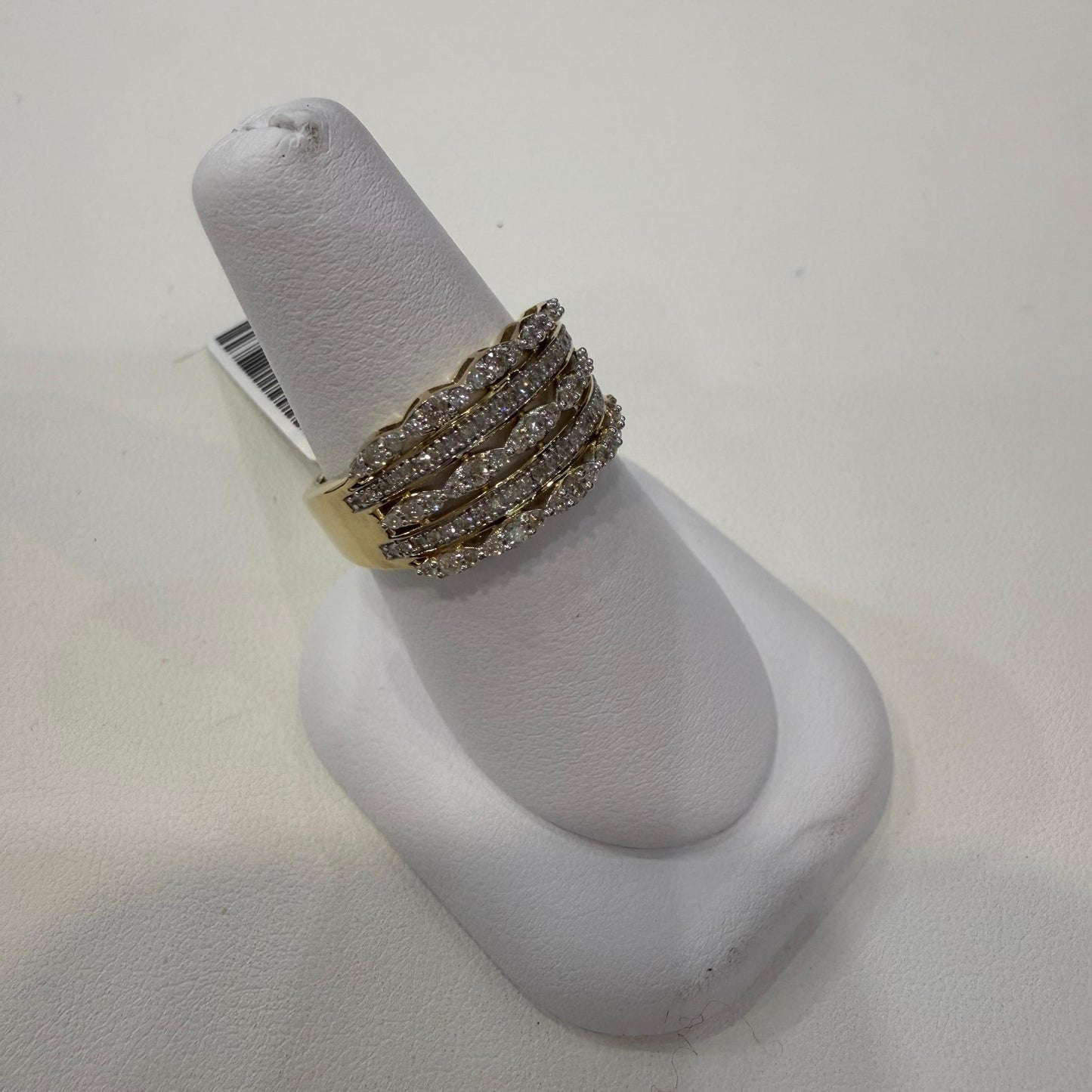 0.50ctw Diamond Wide Band Ring 10K Yellow Gold