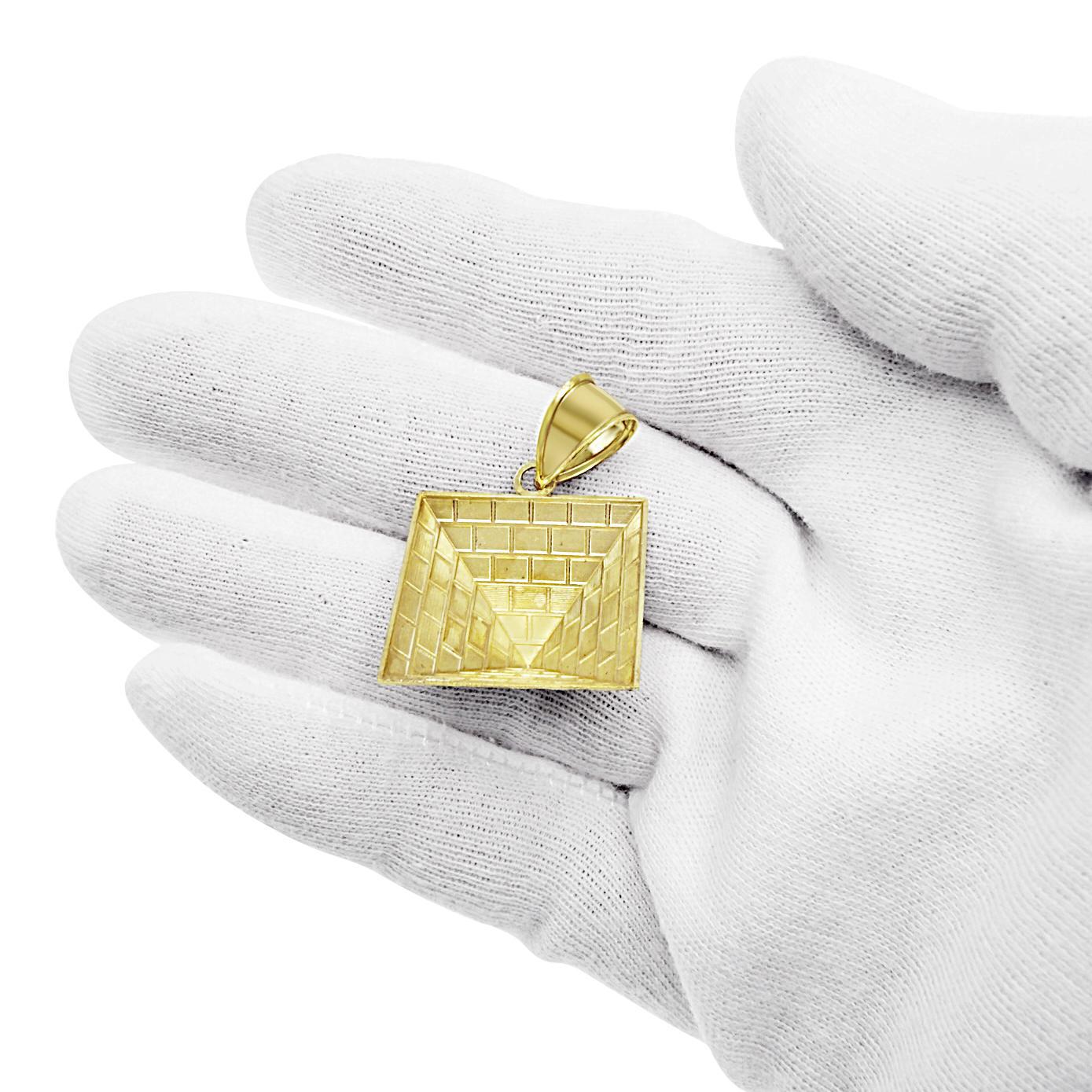 10k Gold Pyramid Pendant Egyptian Style 3D Charm