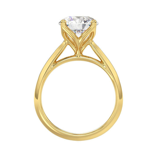 3ct Lab Grown Diamond Solitaire Engagement Ring 14k Yellow Gold