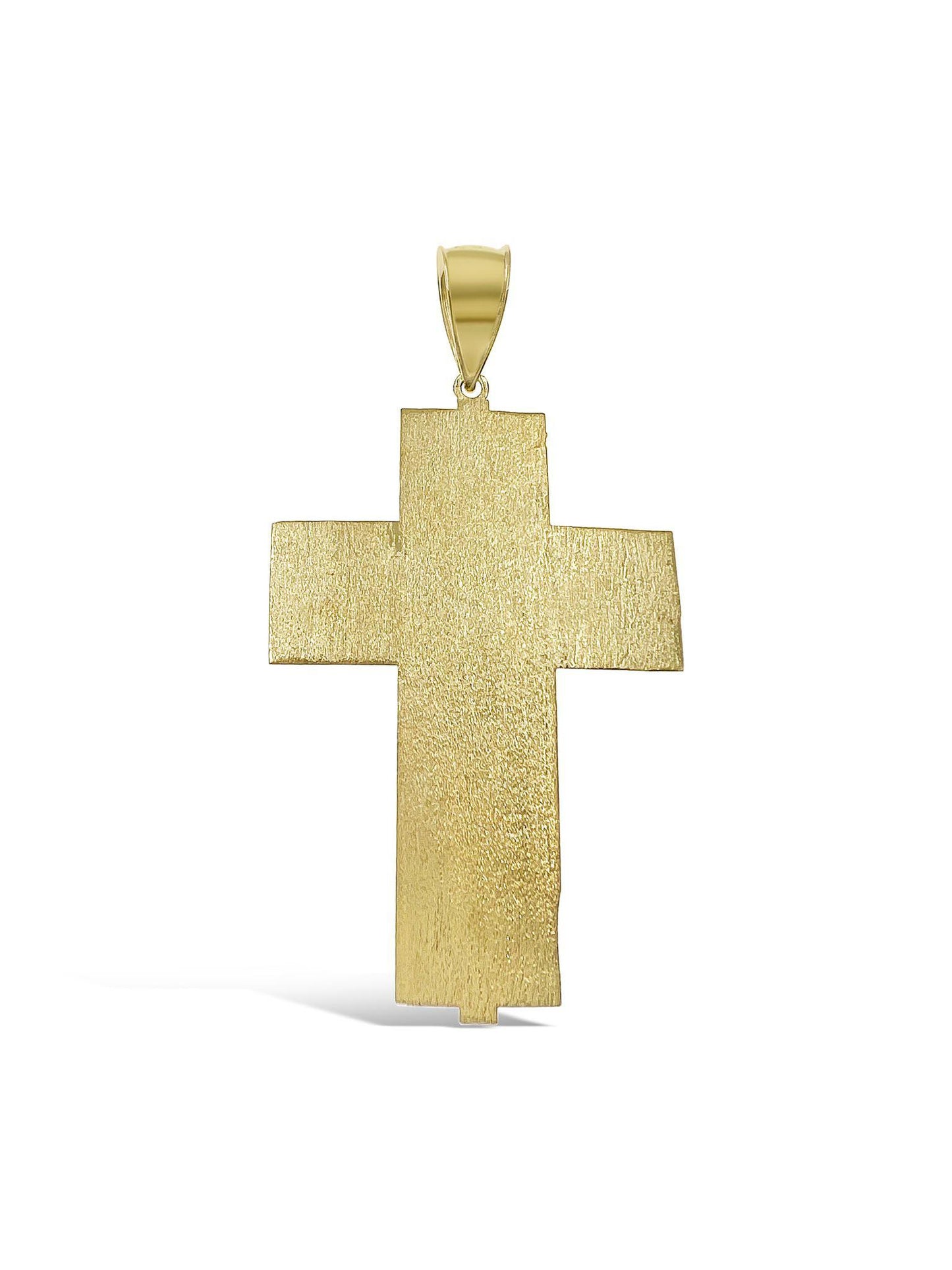 10k Yellow Gold Cross Pendant Men Charm 2.9"