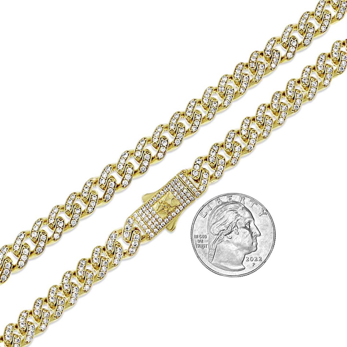 14k Yellow Gold Miami Cuban Monaco Link Chain Necklace 9mm