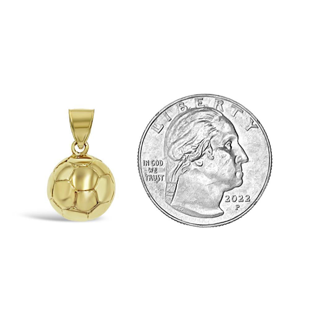 Soccer Ball Sport Pendant Charm 10k Yellow Gold