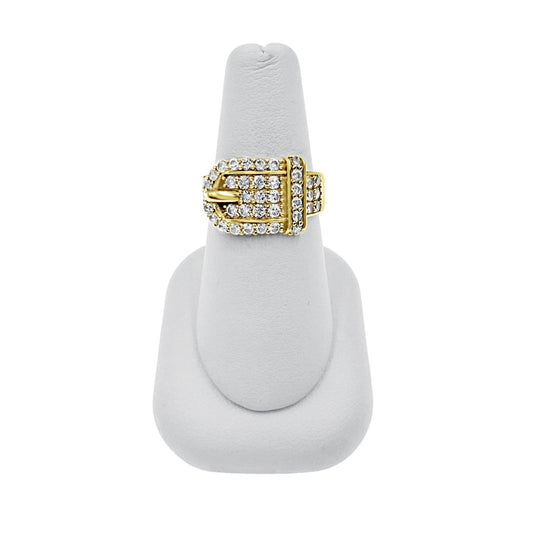 14K Yellow Gold Buckle Ring Band