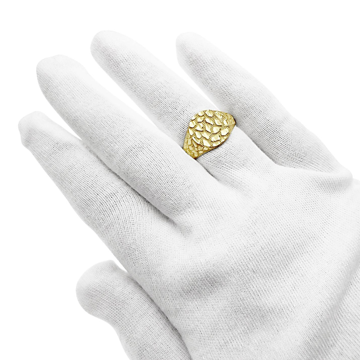 10k Yellow Gold Nugget Ring 107051