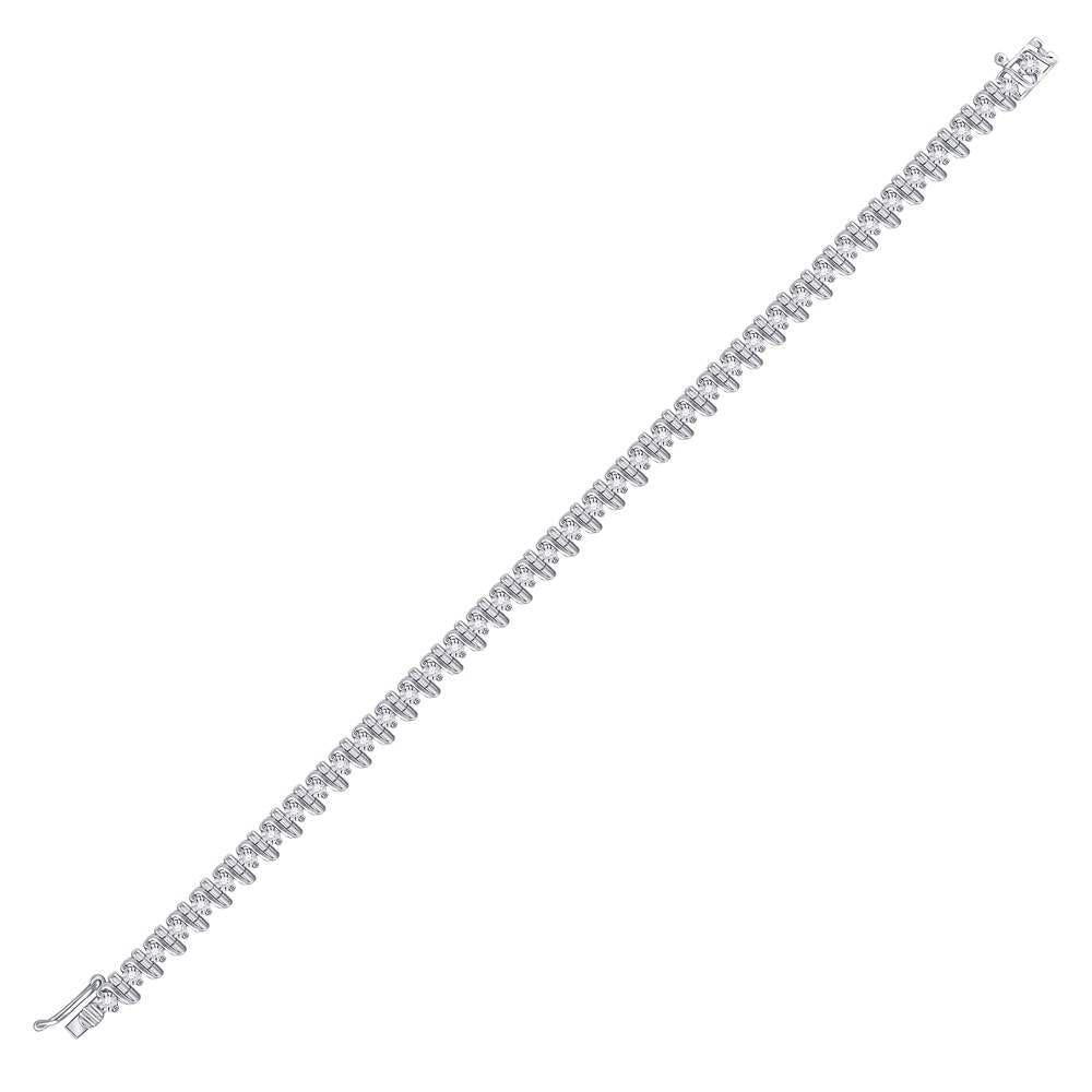 0.33 Cttw Round Diamond Womens Bracelet 925 Sterling Silver
