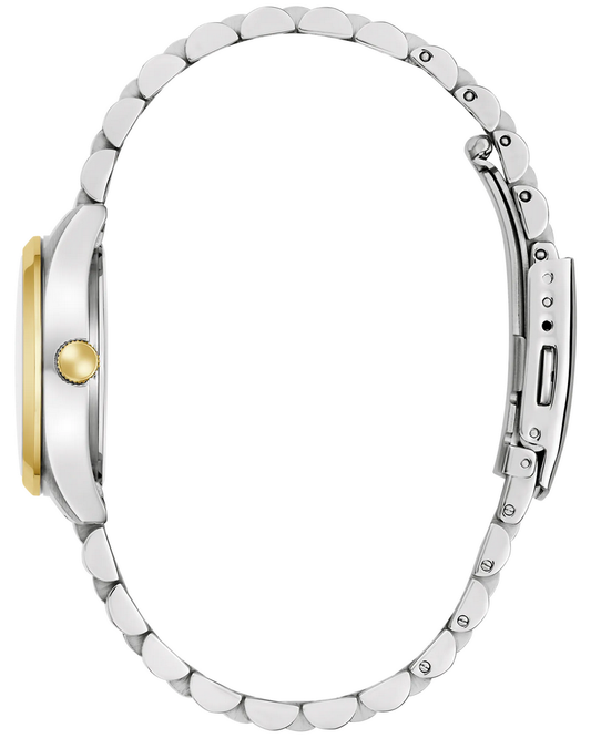 Caravelle Classic Two tone Linen Dial Womens Watch 45M121