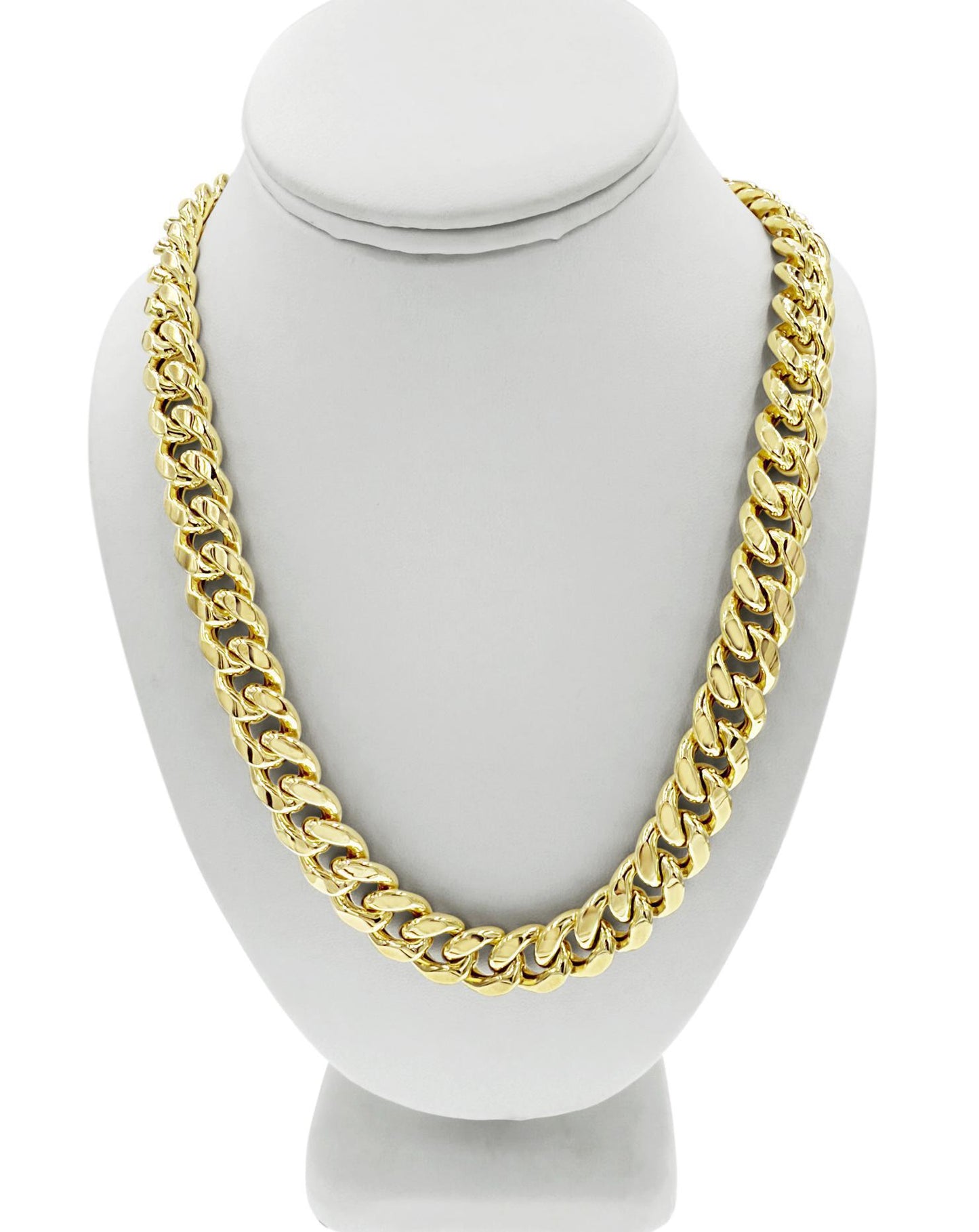 10k Yellow Gold Miami Cuban Link 13mm Chain Mens Necklace