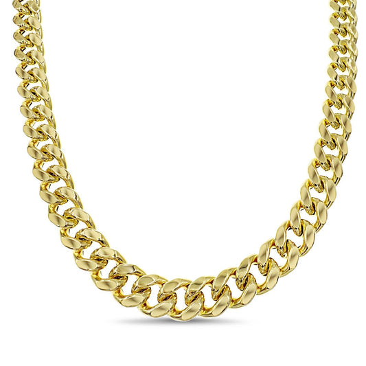 10k Yellow Gold Miami Cuban Link 13mm Chain Mens Necklace