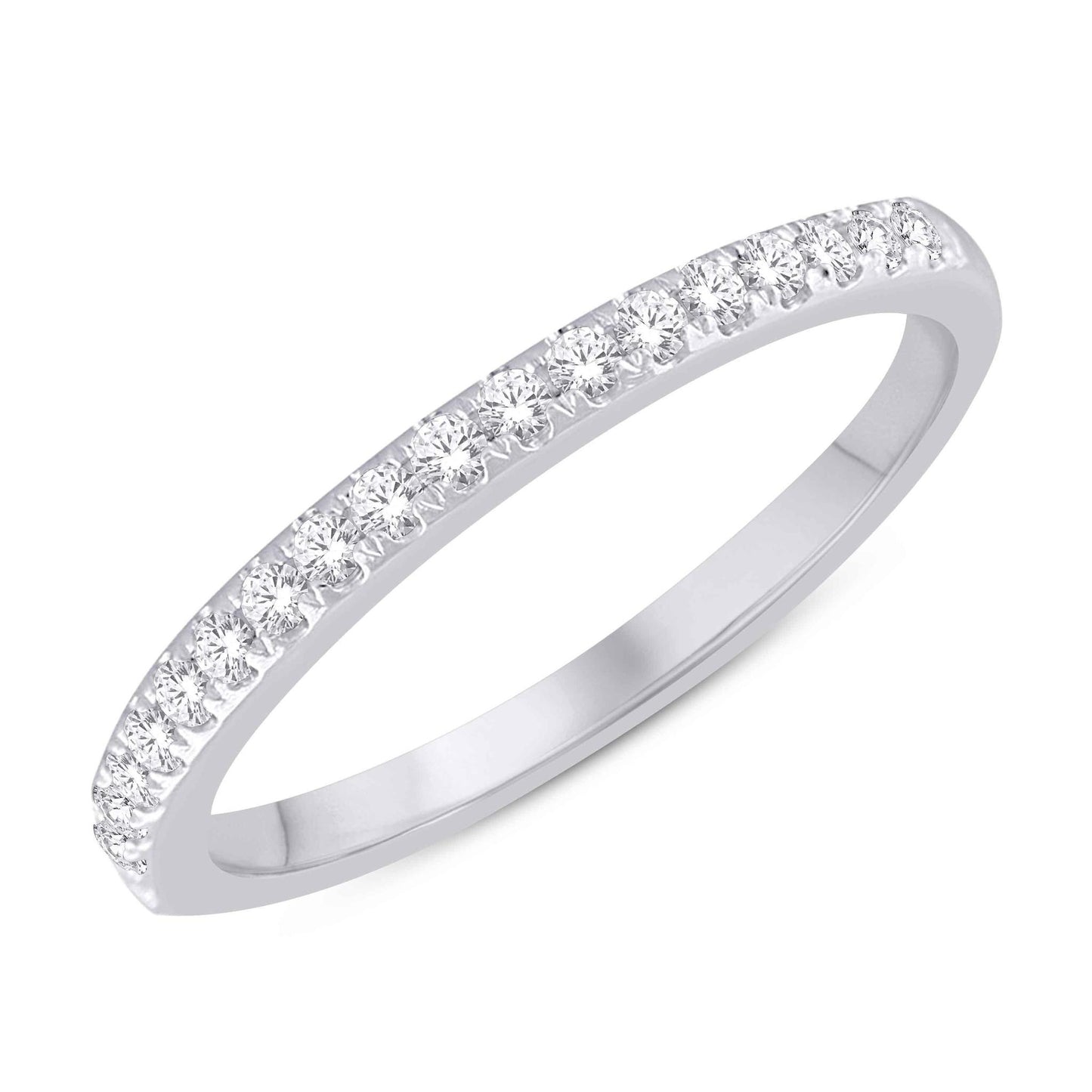 Diamond Single Row Wedding Bridal Ring Band 10k White Gold Womens