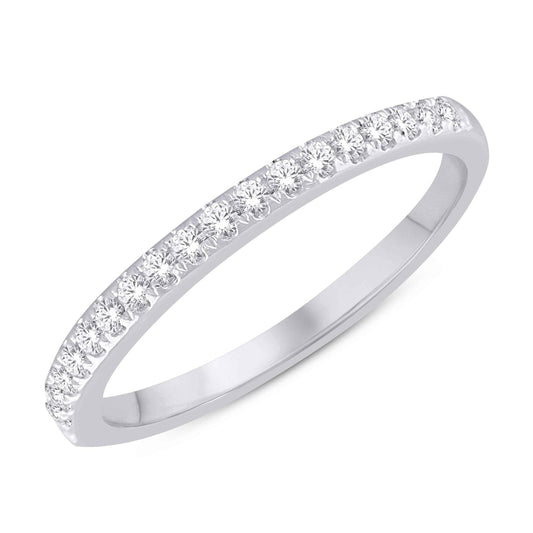 Diamond Single Row Wedding Bridal Ring Band 10k White Gold Womens