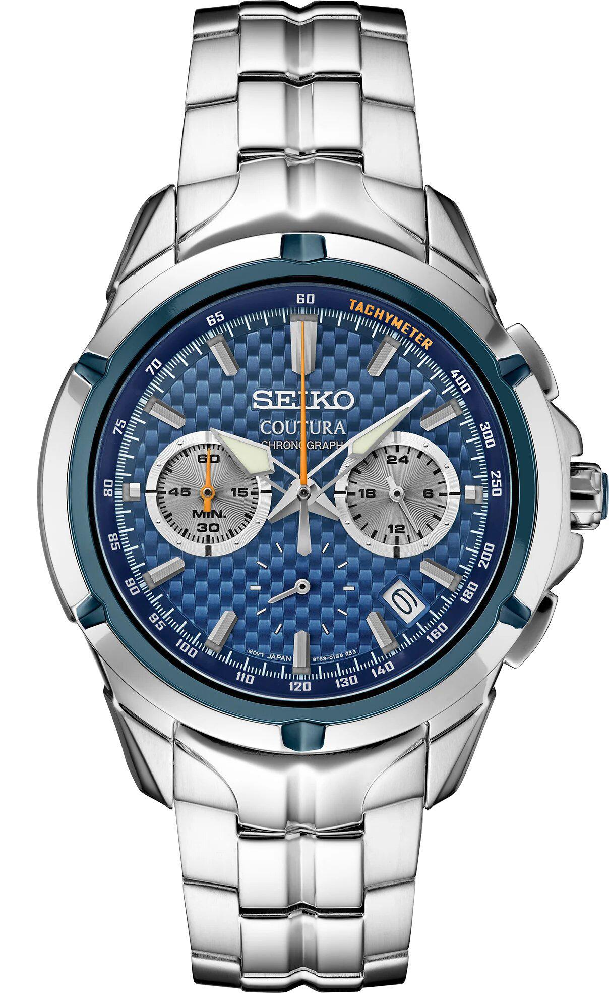 Seiko Coutura Chronograph Mens Blue Dial Watch SSB431
