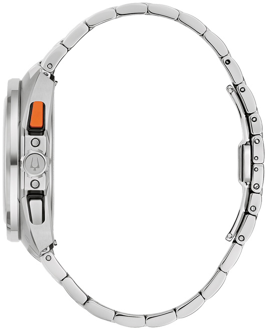 Bulova Racer Chronograph Silver tone Light Blue Dial Mens Watch 98B432