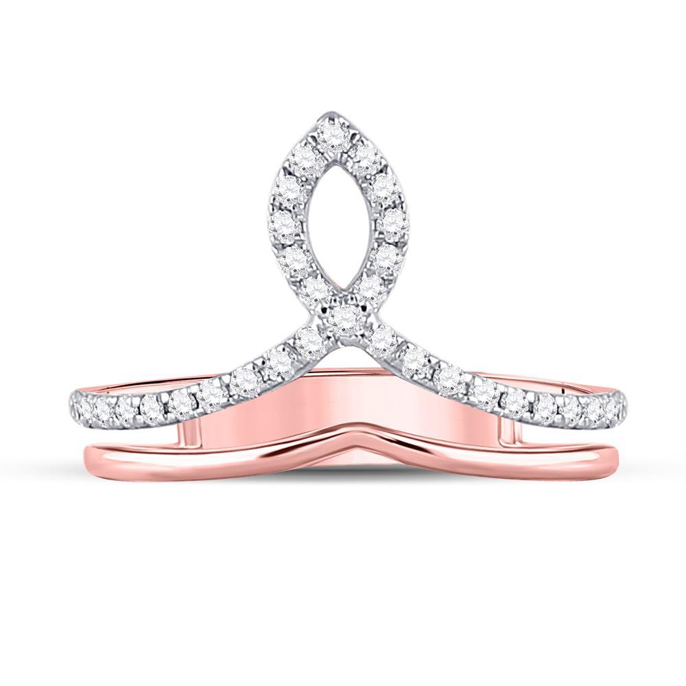 0.25cttw Round Diamond Womens Band Ring 10k Rose Gold