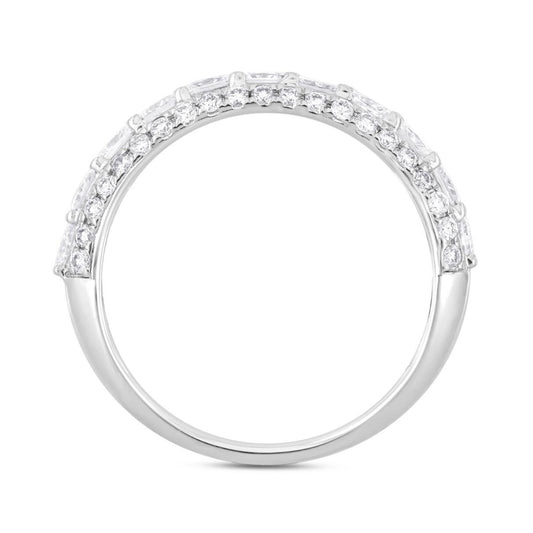 1.5ctw Lab Grown Princess Cut Diamond Wedding Band 14K White Gold