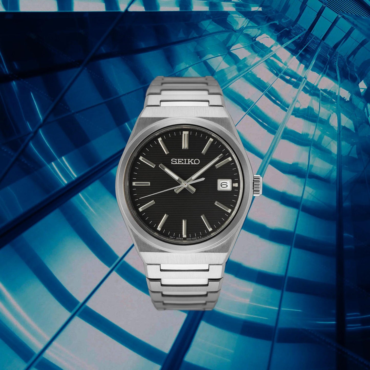 Seiko Essentials Black Dial Men's Watch SUR557