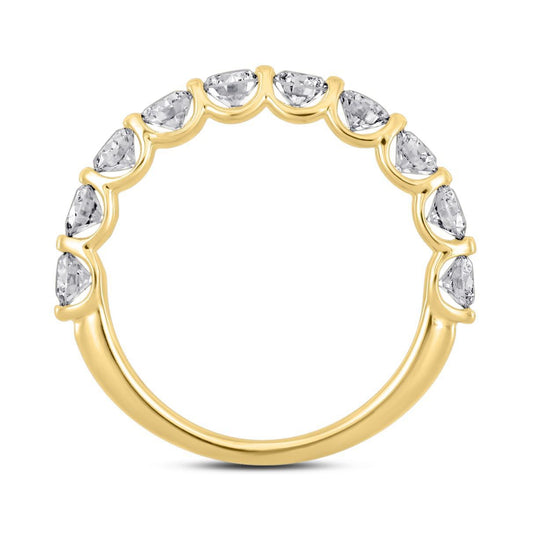 1ctw Round Lab Grown Diamond Wedding Band 14K Yellow Gold