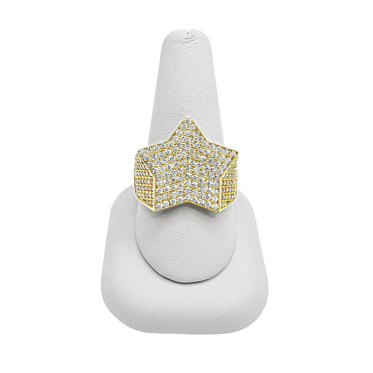 10K Yellow Gold Star Mens Ring Pinky Mens Ring
