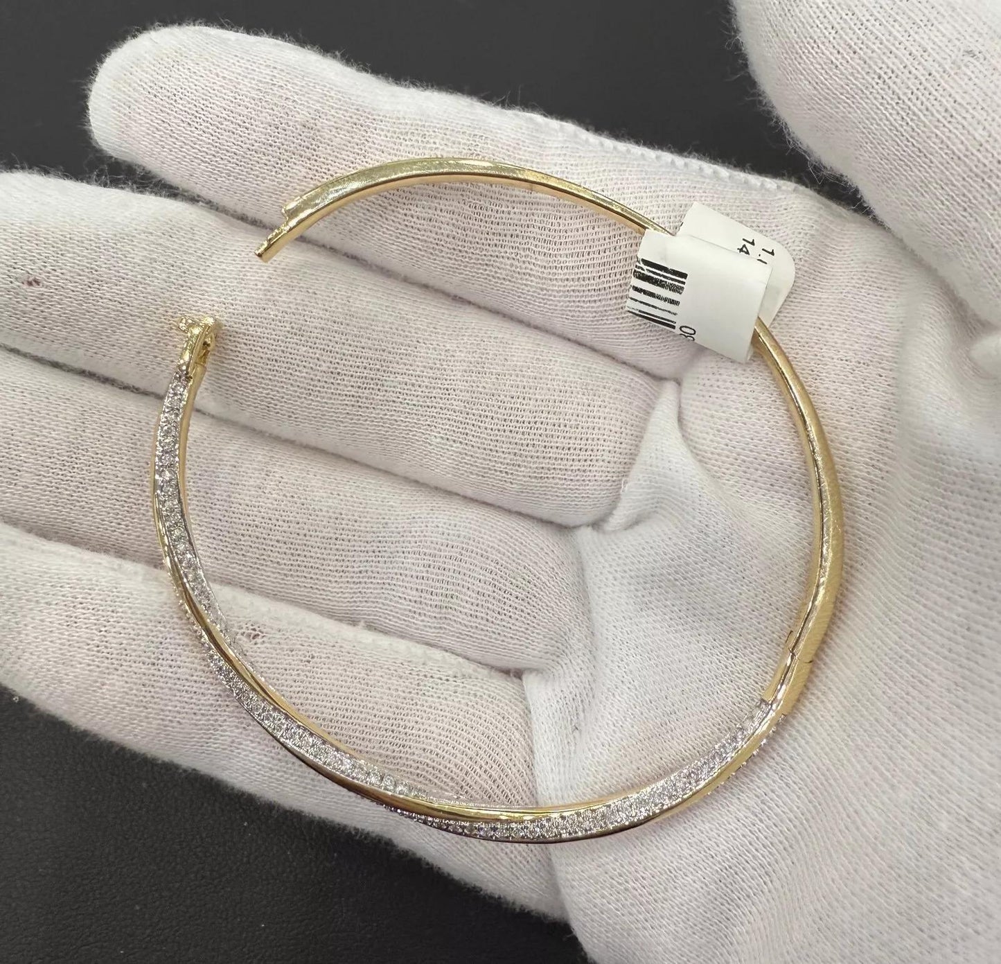 1 Ctw Diamond Womens Bangle Bracelet 14k Yellow Gold