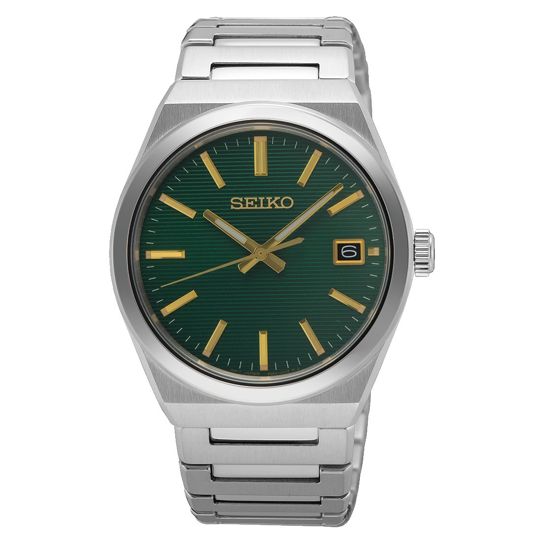 Seiko Discover More Silver Tone Green Dial Mens Watch SUR601