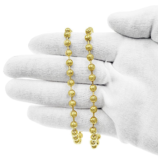 Ball Chain Necklace 5mm Real 10K Yellow Gold 20 in