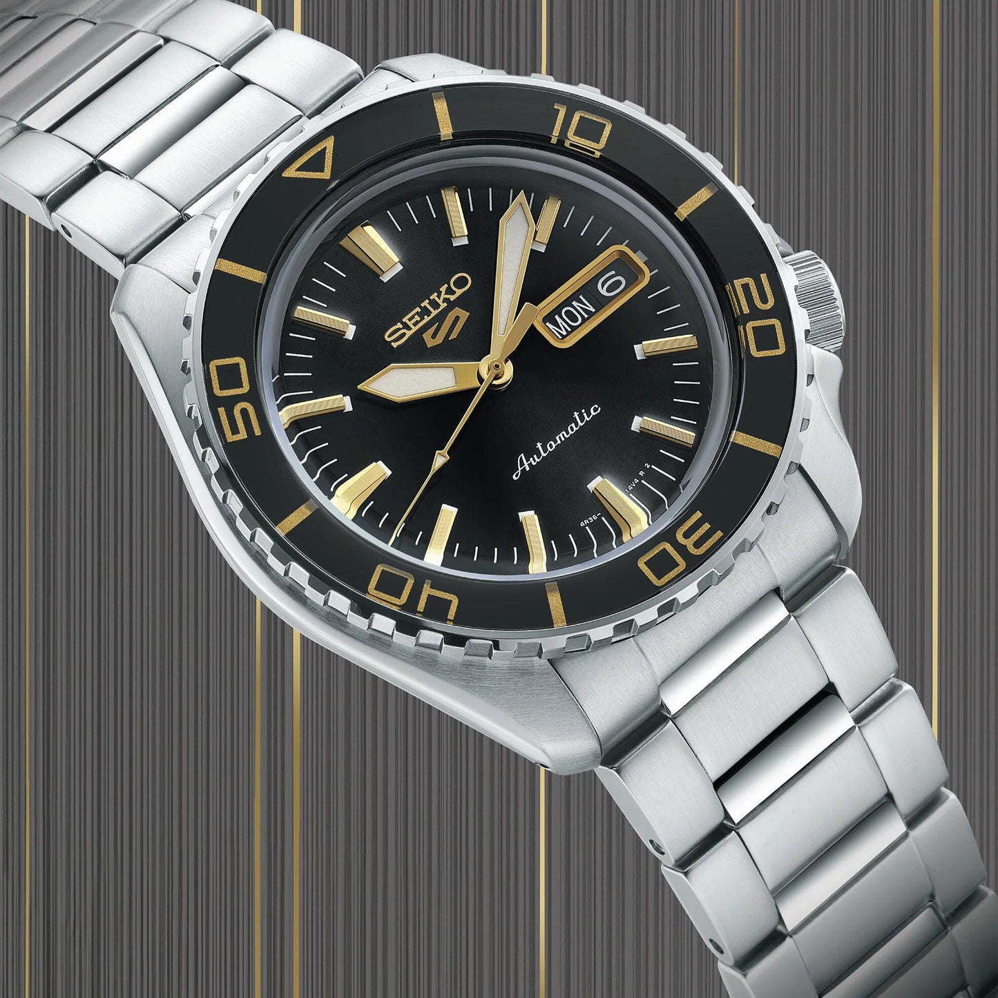 Seiko 5 Sports Mens Black Dial Watch SRPK99
