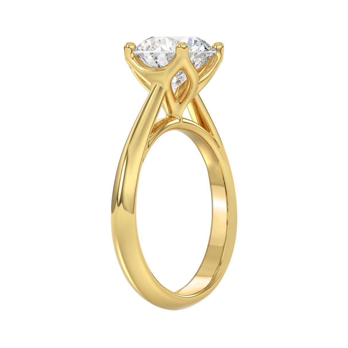 2.5 ct Lab Grown Diamond Solitaire IGI Certified Engagement Ring 14k Yellow Gold