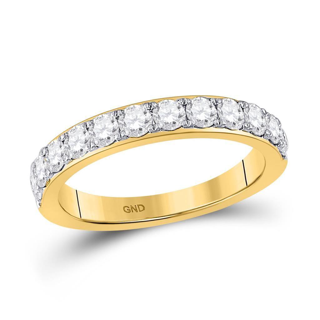 1ctw Diamond Single Row Wedding Anniversary Ring Band 14k Yellow Gold Womens
