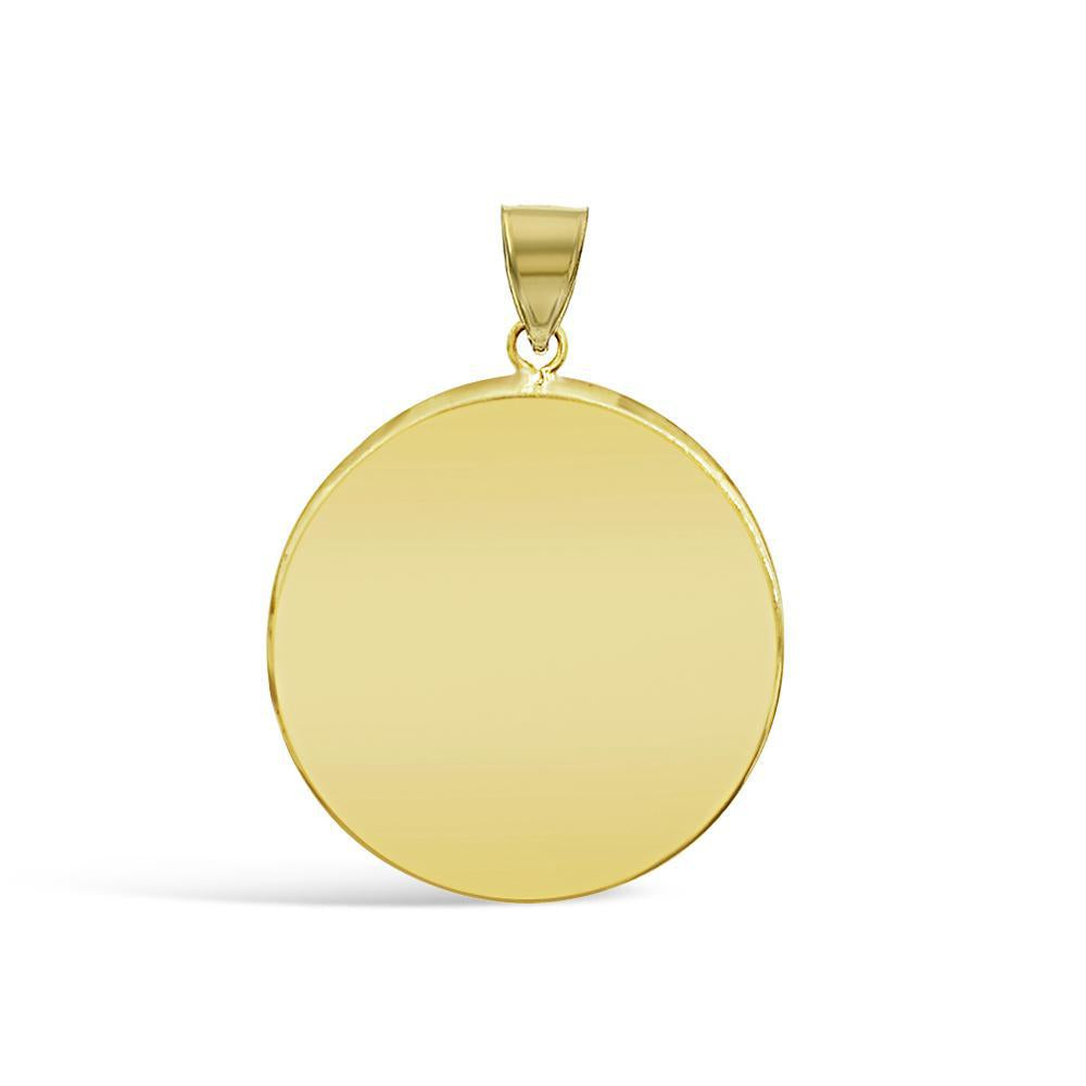 14k Yellow Gold Crown Pendant Charm Medallion
