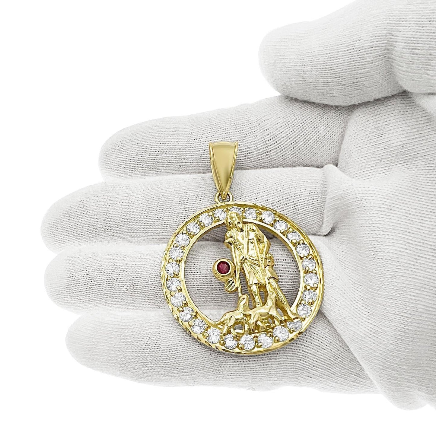 Saint Lazarus Pendant 10k Yellow Gold 1.8 inch