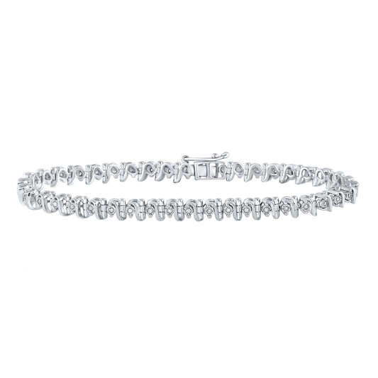 0.33 Cttw Round Diamond Womens Bracelet 925 Sterling Silver