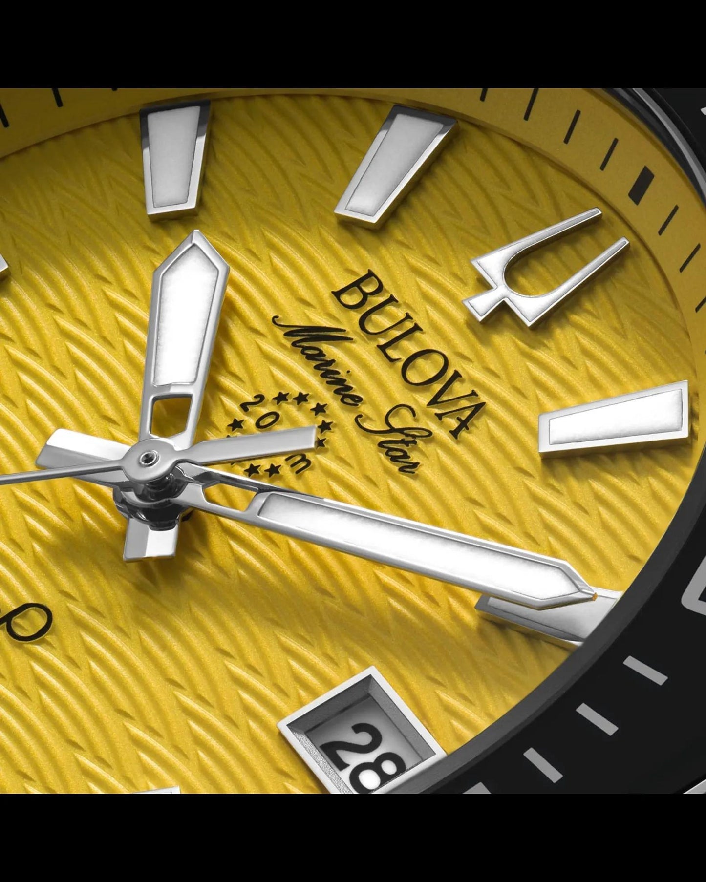 Bulova Marine Star Precisionist Sport Mens Yellow Dial Watch 96B431