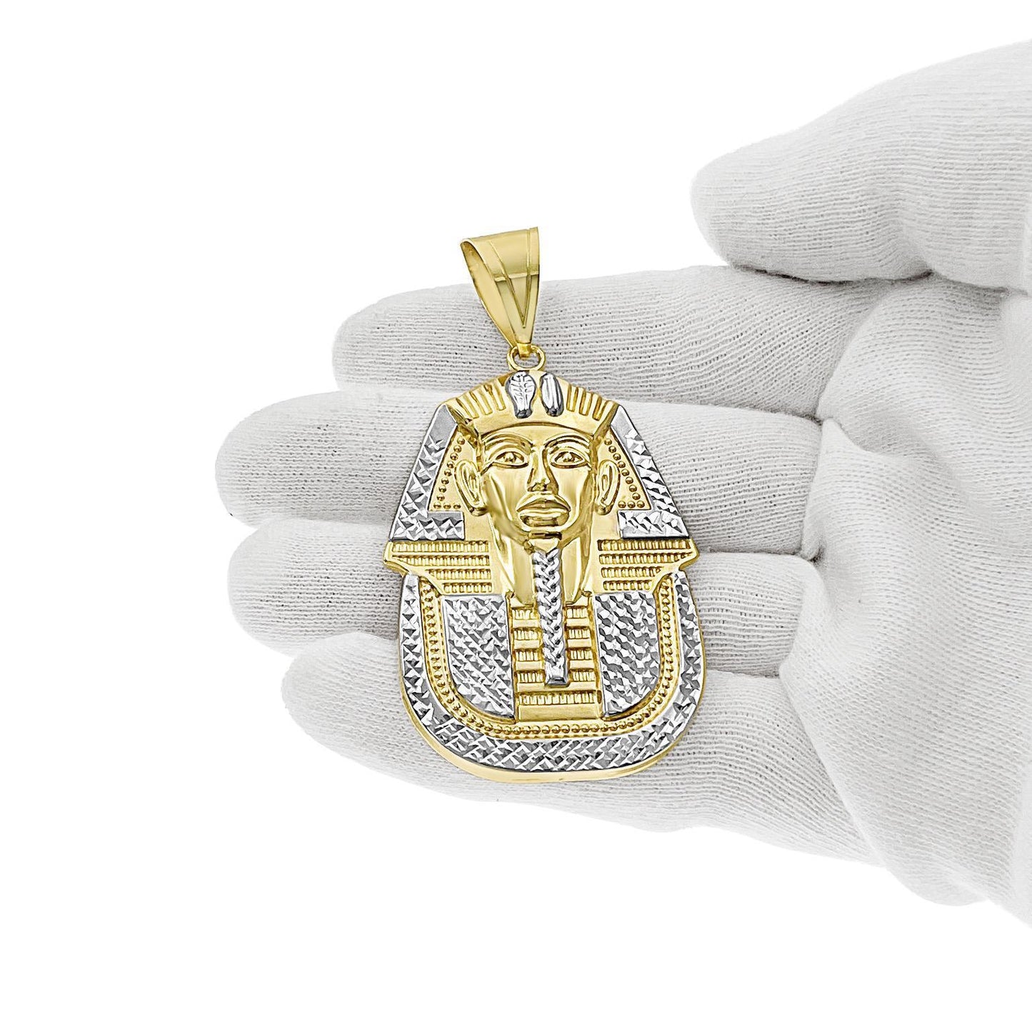 Egyptian Pharaoh King 10k Gold Men's Charm 2.7"
