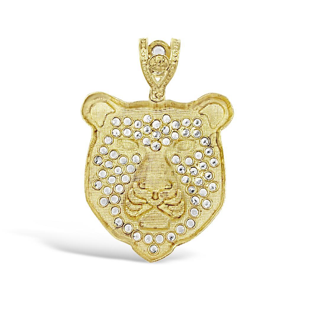 Tiger Head Pendant Real 10K Yellow Gold