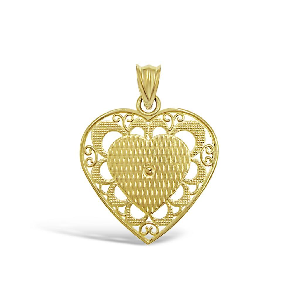 10K Yellow & Rose Gold Sacred Heart Virgin Mary Pendant