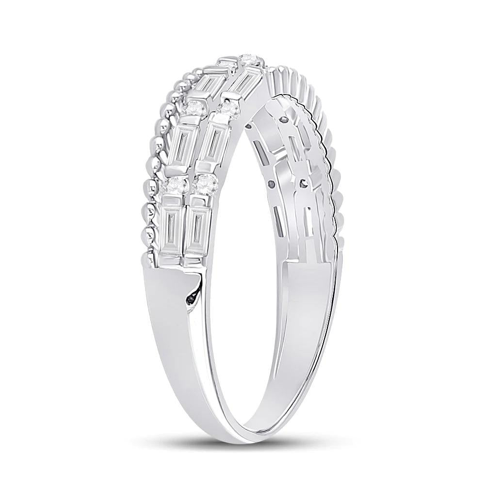 0.30ctw Baguette Diamond Womens Wedding Band Ring 14K White Gold