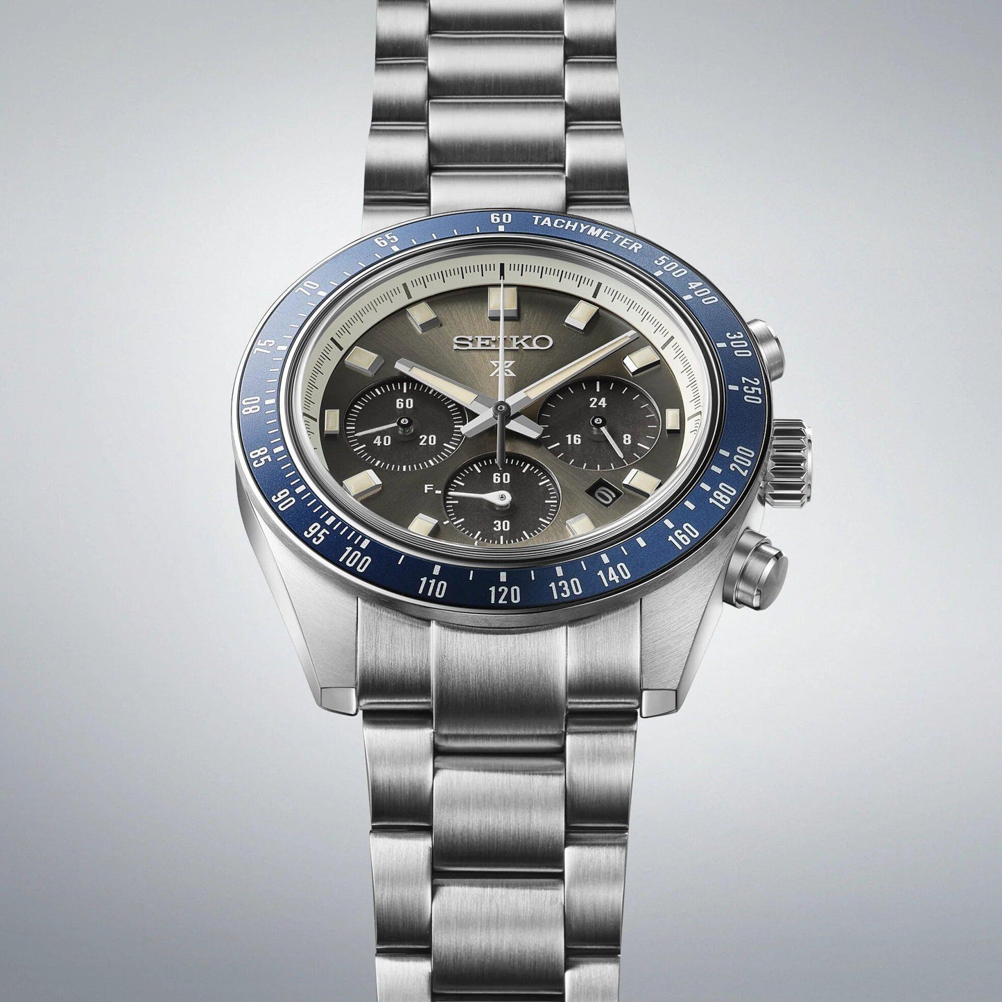 Seiko Prospex Speedtimer Solar Chronograph Mens Gray Dial Watch SSC939