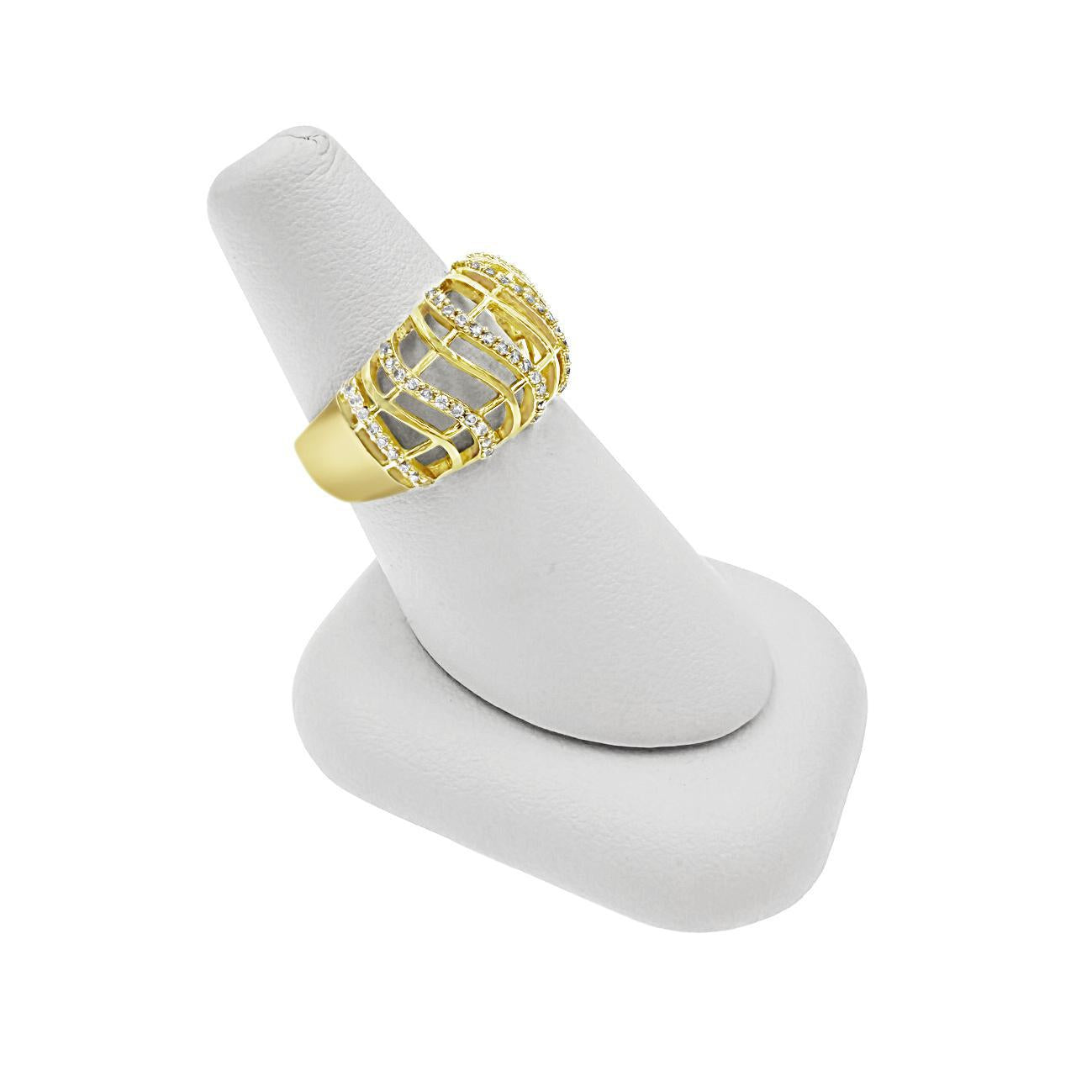 14K Yellow Gold Wide Dome Ring