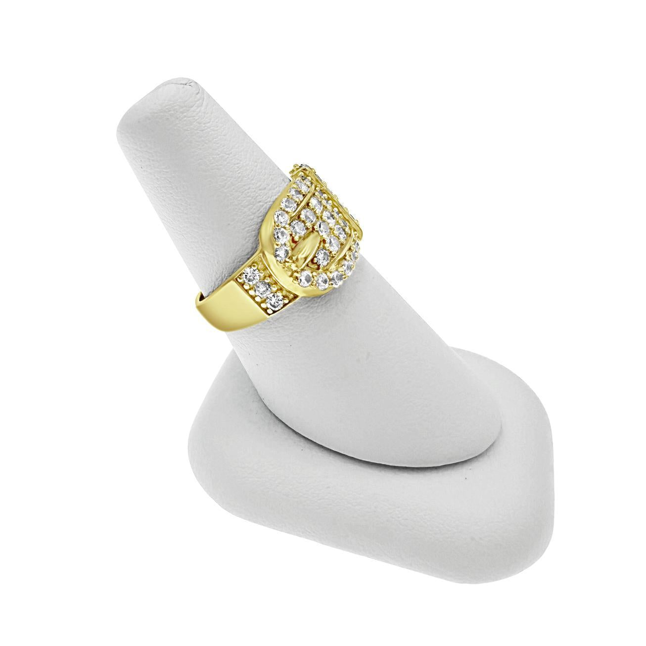 14K Yellow Gold Buckle Ring
