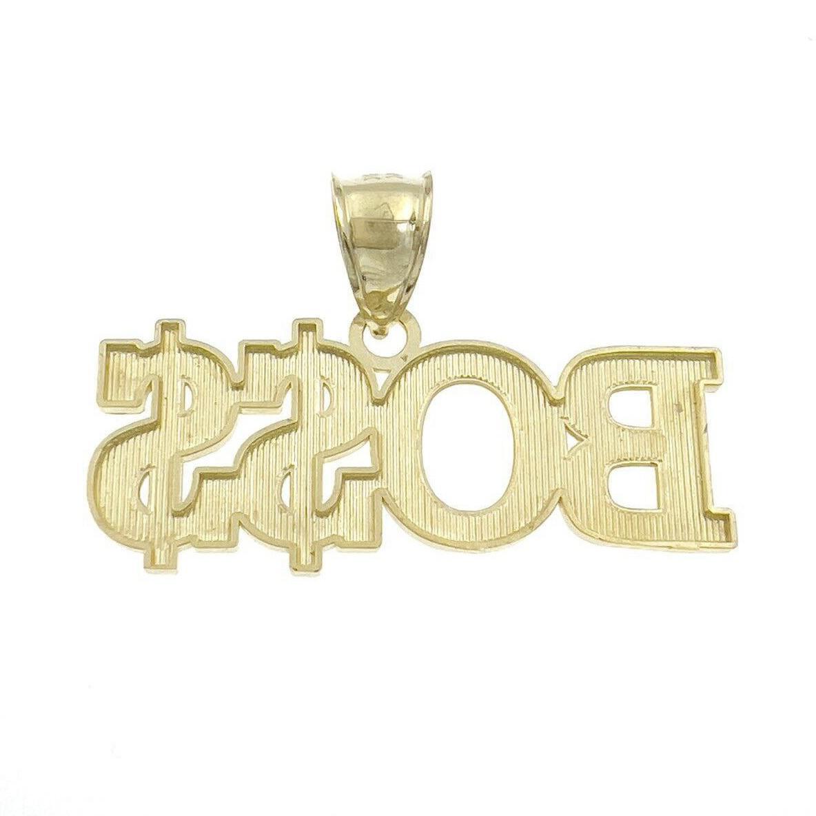 BOSS Pendant Charm Dollar Sign 10k Yellow Gold