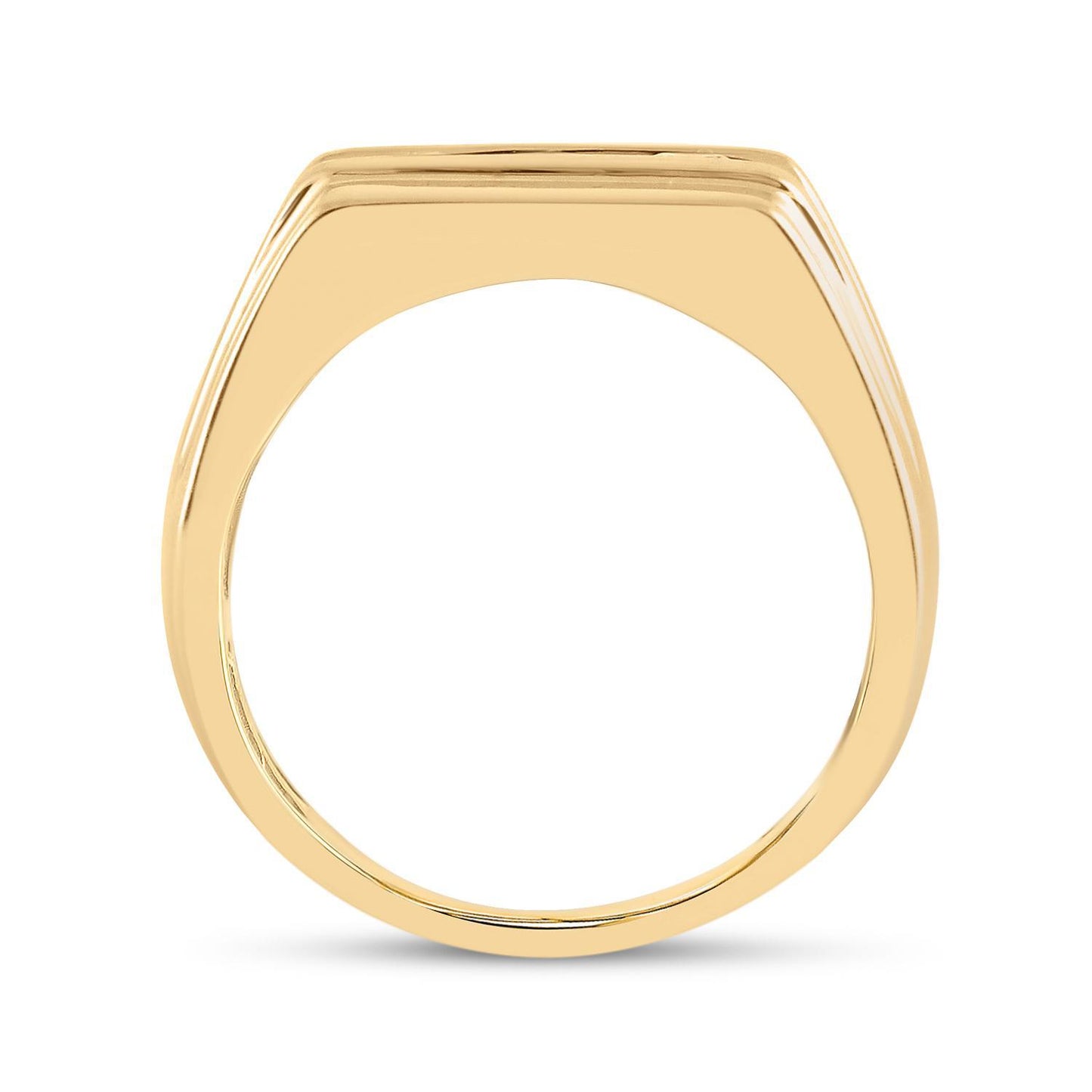 1 cttw Diamond Single Row Flat Top Mens Band Ring 10k Yellow Gold