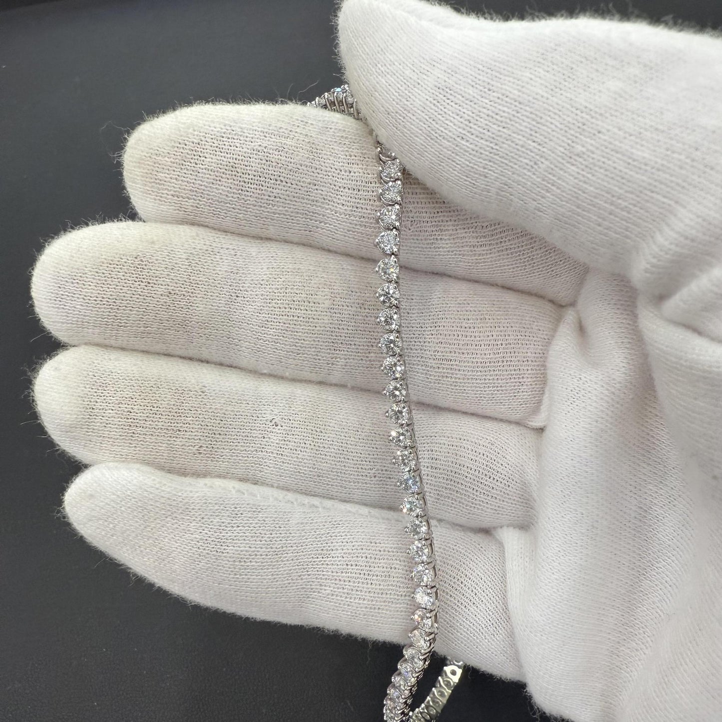 11.00 cttw Lab Grown Round Diamond IGI Certified Tennis Necklace 14k White Gold