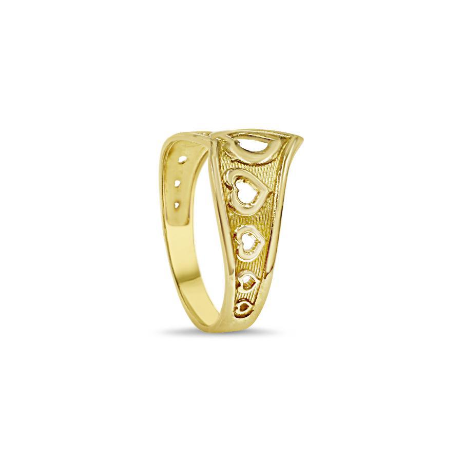 10k Yellow Gold Heart Ring Women Real Gold Love