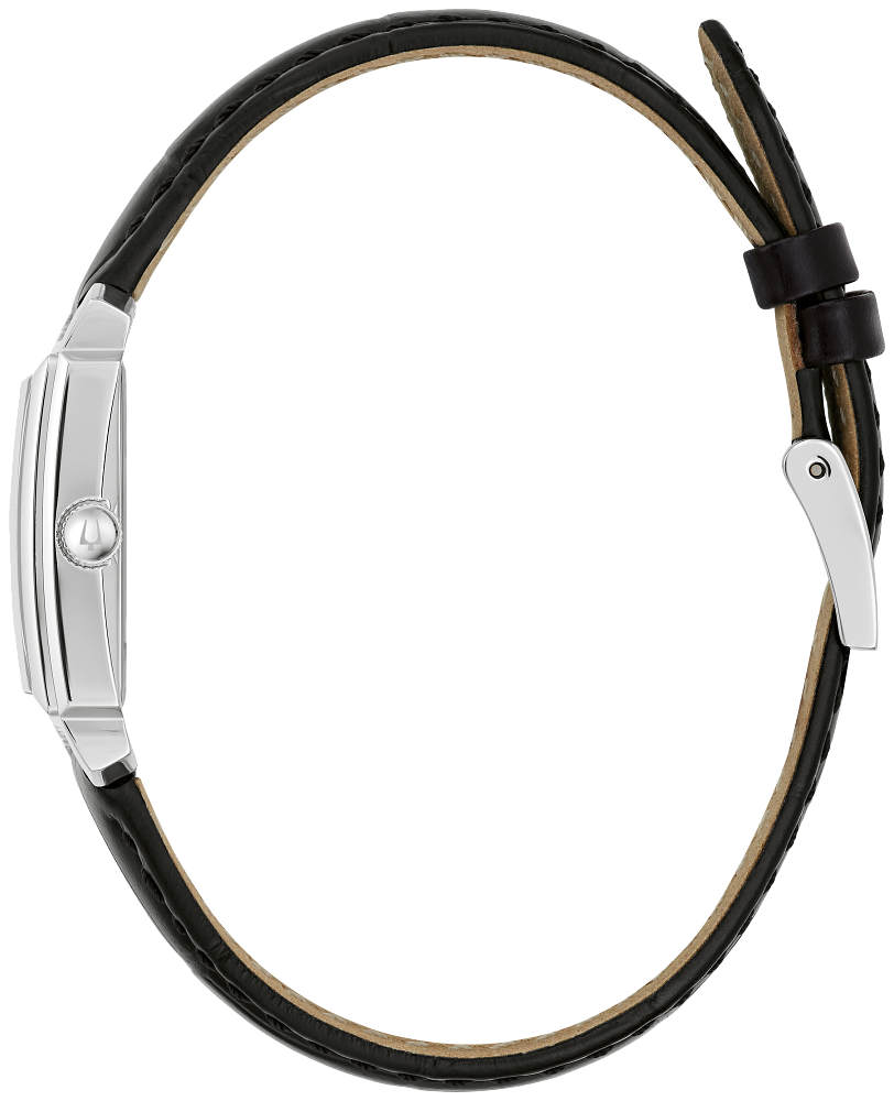 Bulova Sutton Rectangle Pearly Dial Leather Womens Watch 96L330