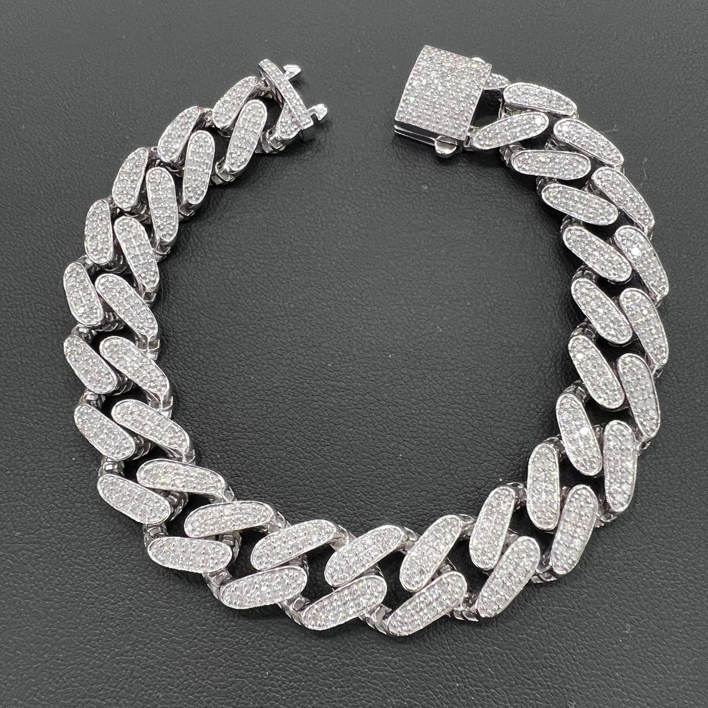 4.21ctw Diamond Miami Cuban Bracelet 10k White Gold