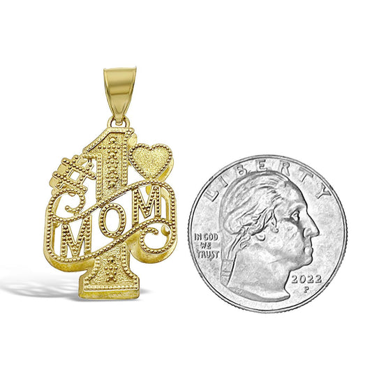 10k Yellow Gold Mom #1 Pendant